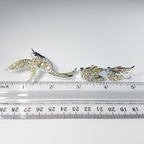 Vintage Sarah Coventry Bird of Paradise Brooch Earrings Set, 1960s - Picture 3 of 10